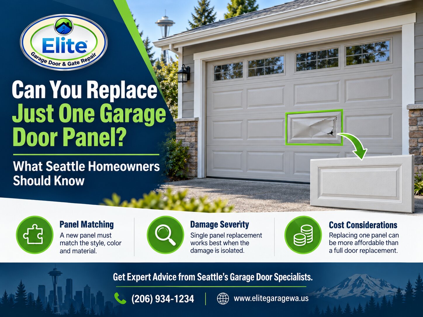 Can You Replace Just One Garage Door Panel? What Seattle Homeowners Should Know