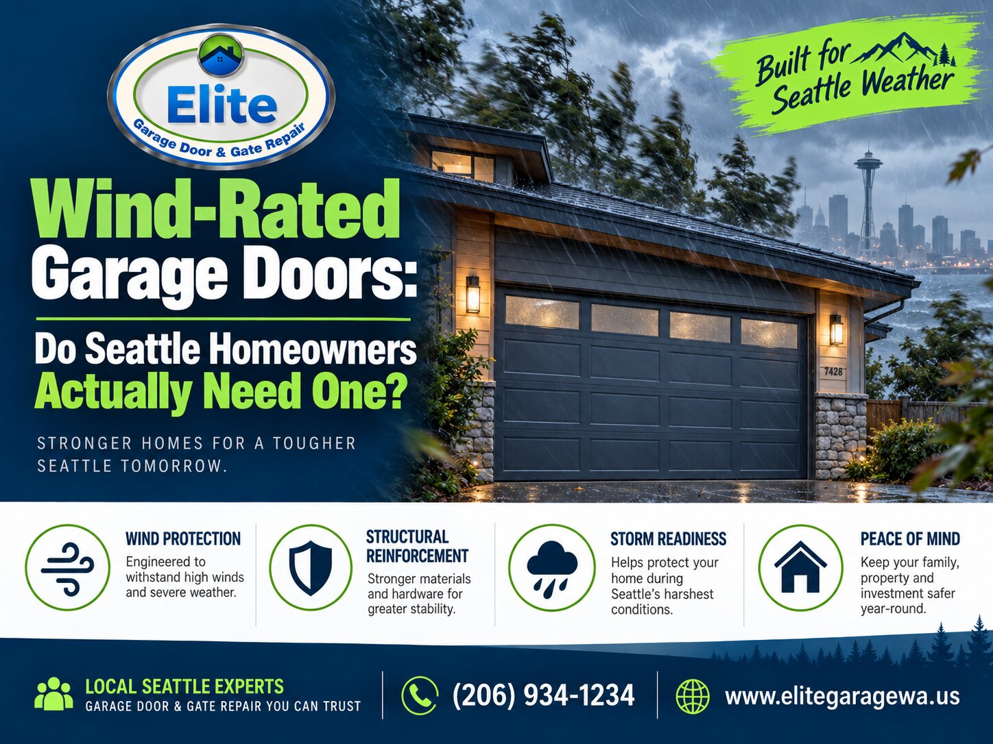 Wind-Rated Garage Doors: Do Seattle Homeowners Actually Need One?