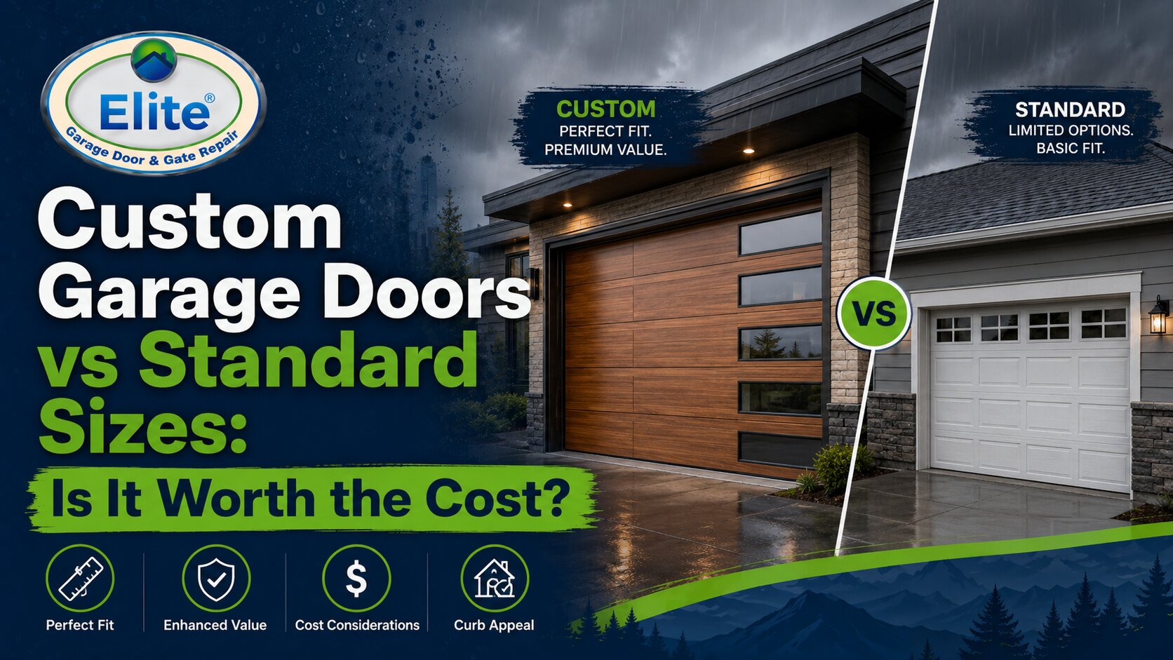 Custom Garage Doors vs Standard Sizes: Is It Worth the Cost?