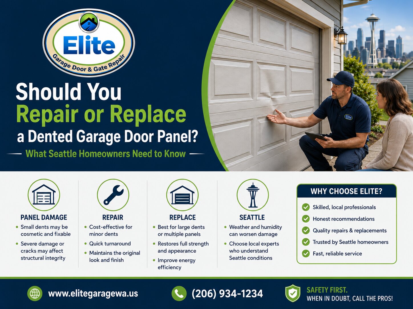 Should You Repair or Replace a Dented Garage Door Panel? What Seattle Homeowners Need to Know