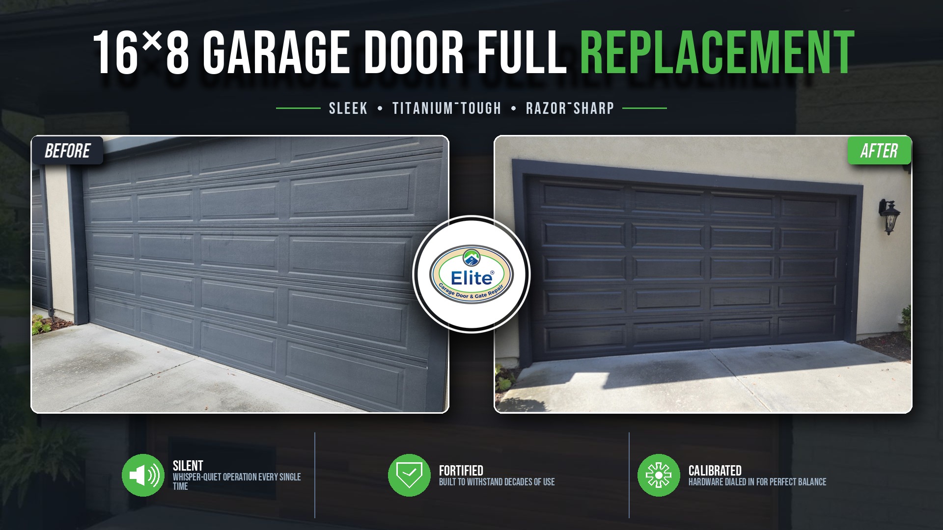 16X8 Garage Door Installation in Bellevue, WA 98004