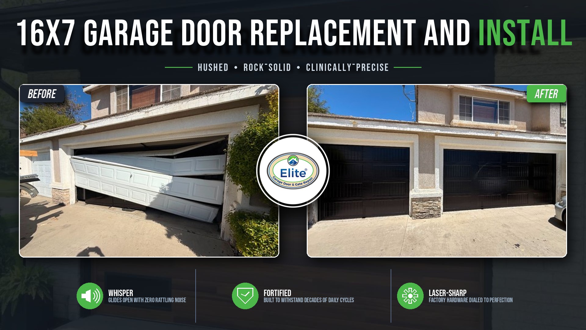 New 16X7 Garage Door & Opener Install in Issaquah 98029