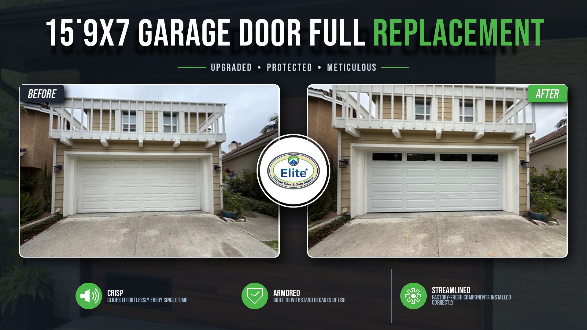 New 15.9x7 Garage Door Installation in Kenmore, WA 98028