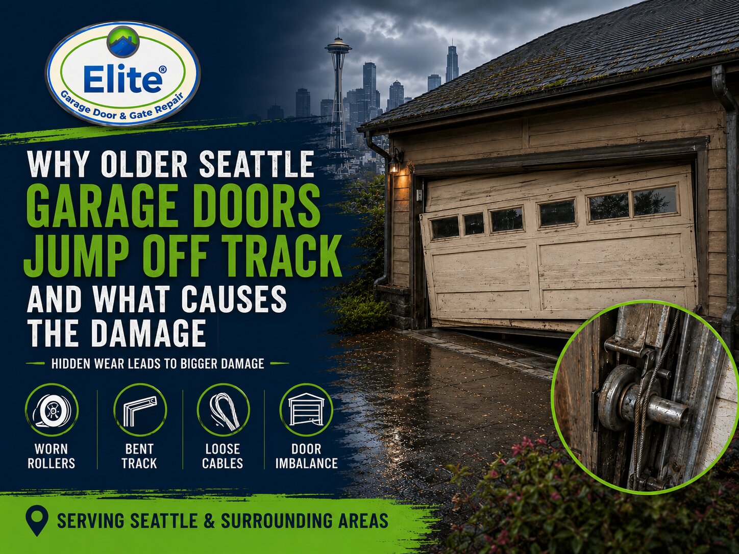 Why Older Seattle Garage Doors Jump Off Track and What Causes the Damage